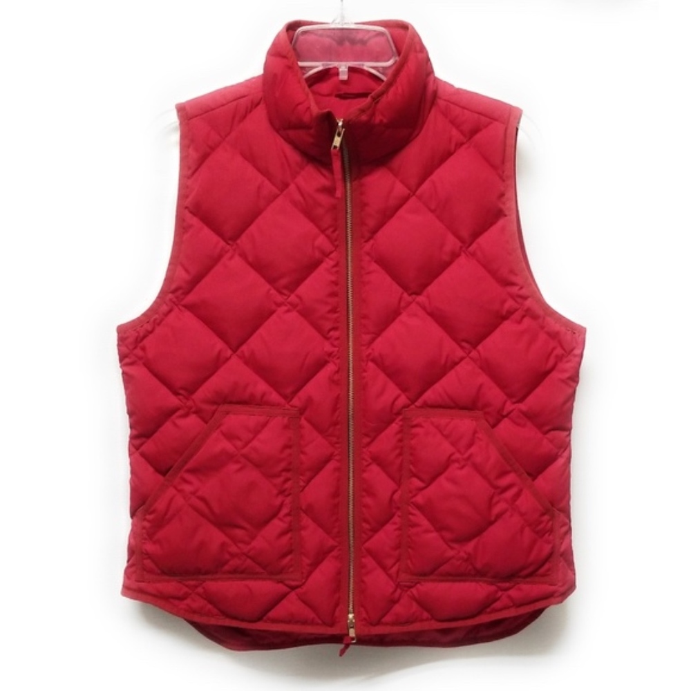Red Quilted J. Crew Vest Medium